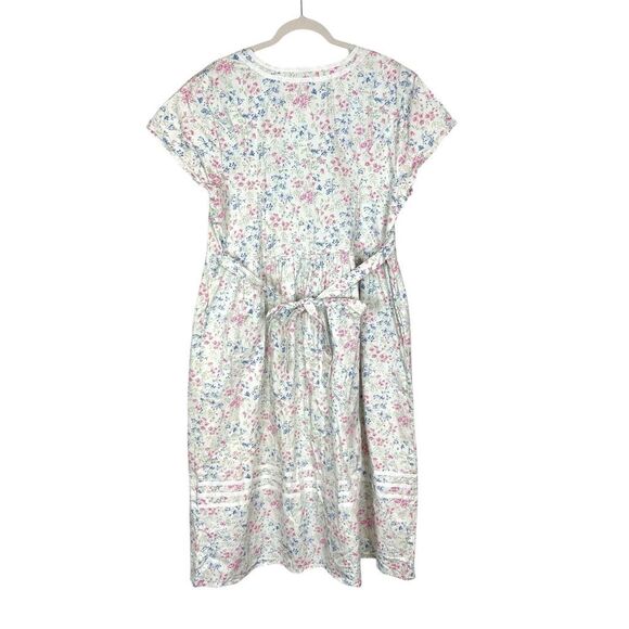 Lanz of Salzburg Dress Women 1X Multicolor Floral Button Up Cotton Floral Belted - Picture 6 of 16